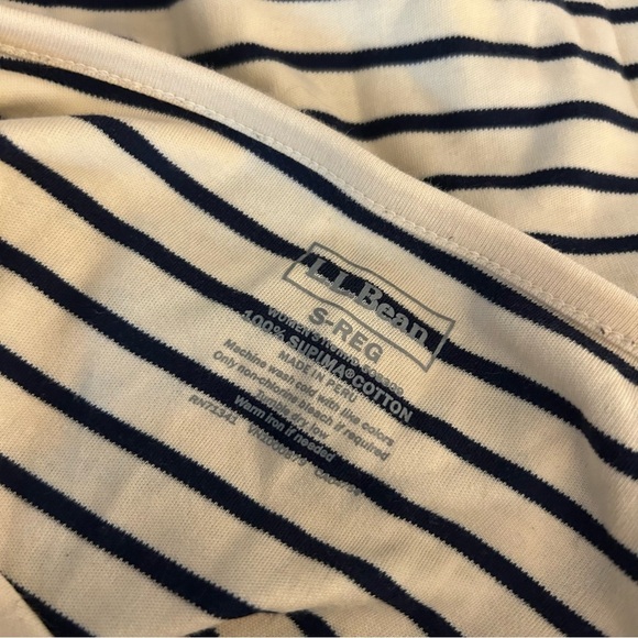 LL BEAN Striped Cream and Black Women's Top S - Picture 4 of 10